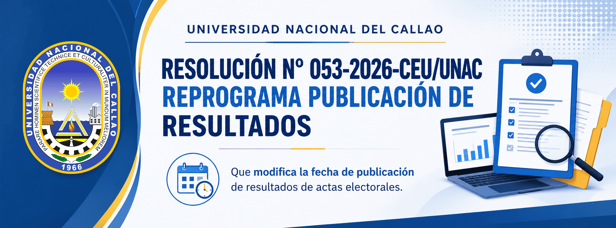 Comunicado - Reprogramación de resultados de Elecciones Docentes y Estudiantes 2026